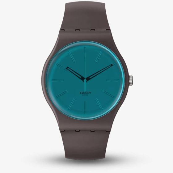 Swatch Dark Duality Brown & Turquoise Watch SO29C100