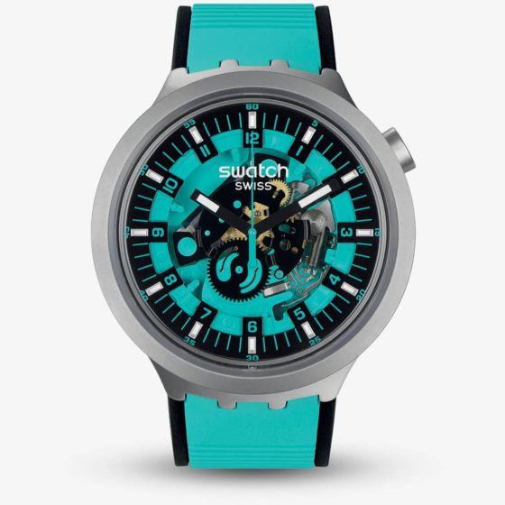 Swatch Mens Mint Trim Turquoise Watch SB07S111