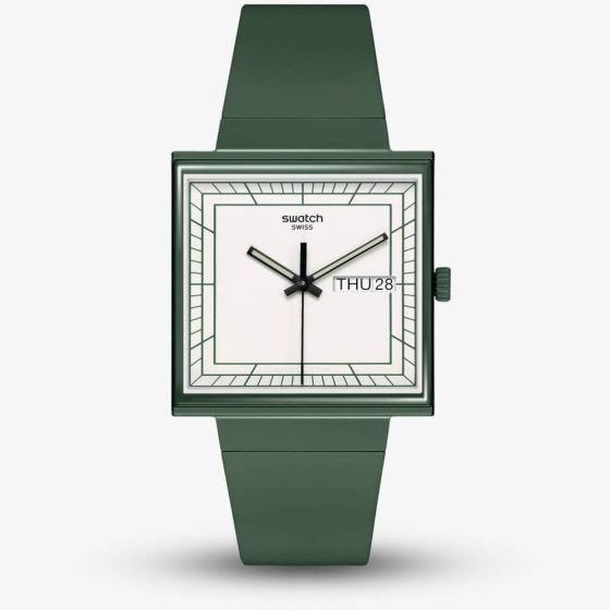 Swatch What If Square Green Watch SO34G700
