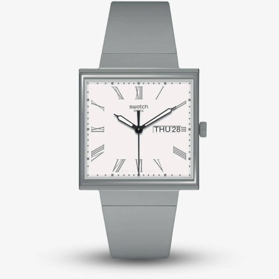 Swatch What If Square Grey Watch SO34M700