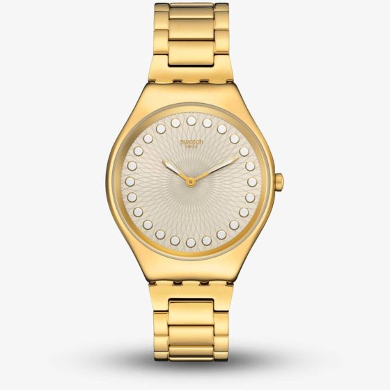 Swatch Holiday Bubbly And Bright Gold Plated Watch SYXG126G