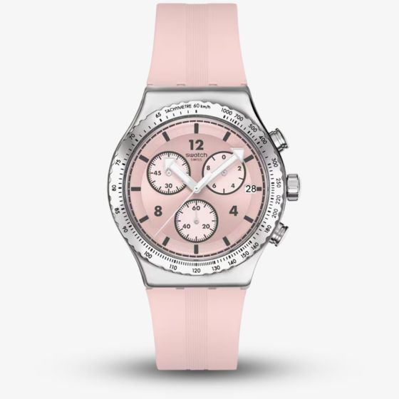 Swatch Poppingly Pink Chronograph Watch YVS532