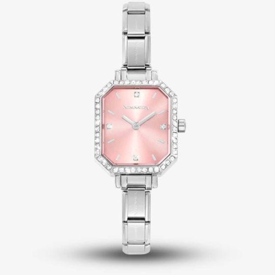Nomination Paris Pink Dial Crystal Bezel Watch 076036/014