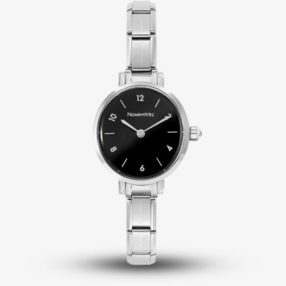 Nomination Time Stainless Steel & Black Oval Dial Watch 076038/012