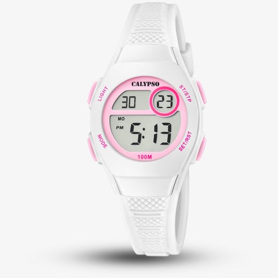 Calypso Unisex White & Pink Digital Watch K5831/1
