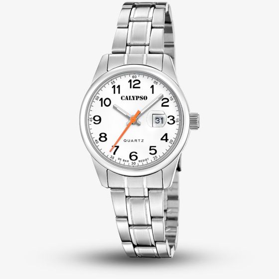 Calypso Ladies Junior Silver Stainless Steel Watch K5873/1