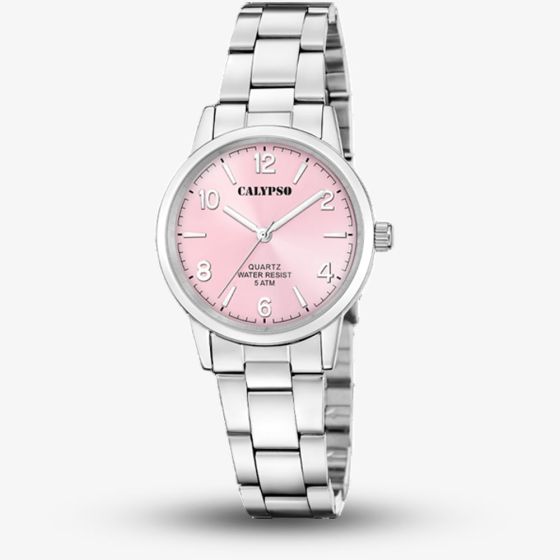 Calypso Ladies Pink Stainless Steel Watch K5859/5