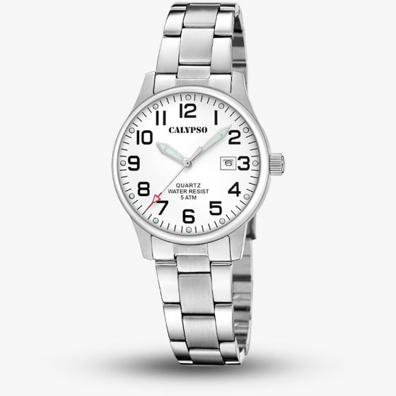 Calypso Ladies Basic White Stainless Steel Watch K5861/1