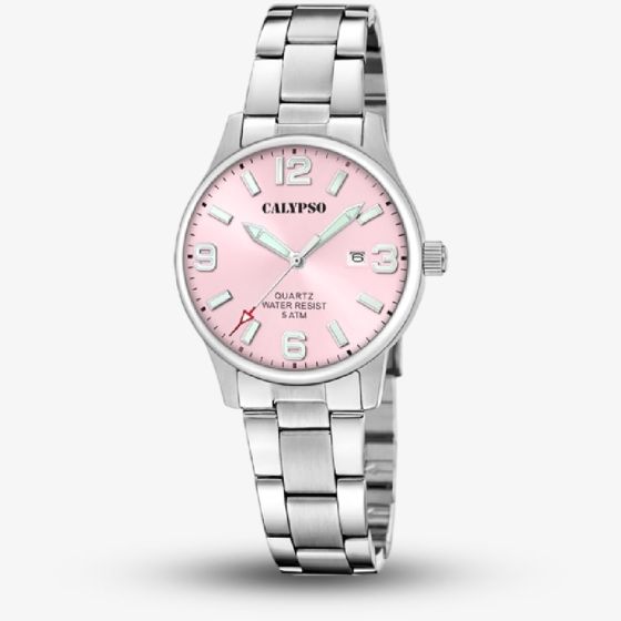 Calypso Ladies Basic Pink Stainless Steel Watch K5861/5