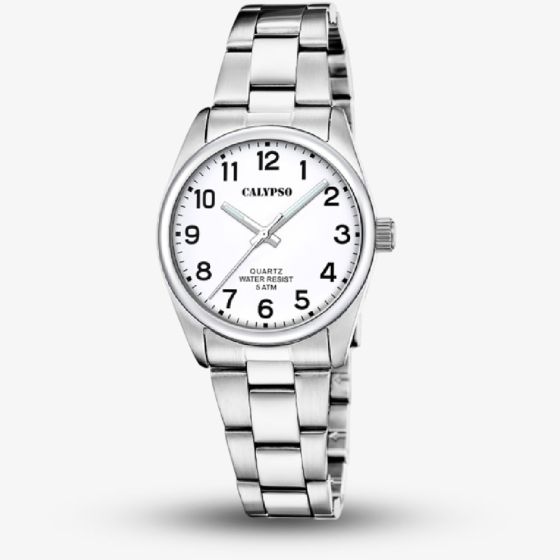 Calypso Ladies Basic White Stainless Steel Watch K5863/6