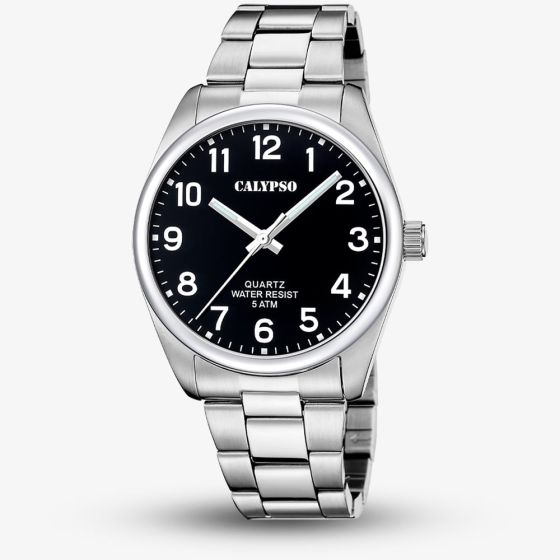 Calypso Mens Casual Black Stainless Steel Watch K5862/4