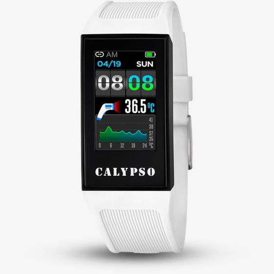 Calypso Mens White Rubber Strap Smart Watch K8501/1