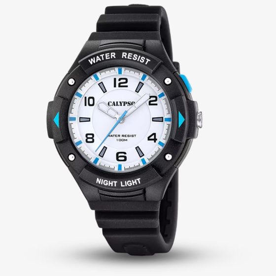 Calypso Mens Street Style Black Plastic Strap Watch K5883/1