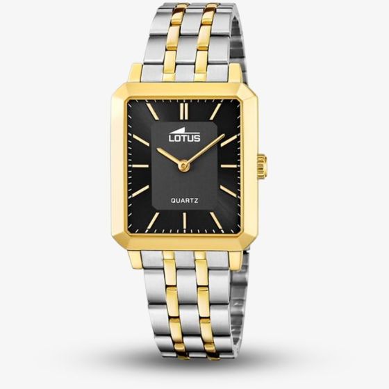 Lotus Ladies Gold Tone Black Dial Square Watch L18981/4