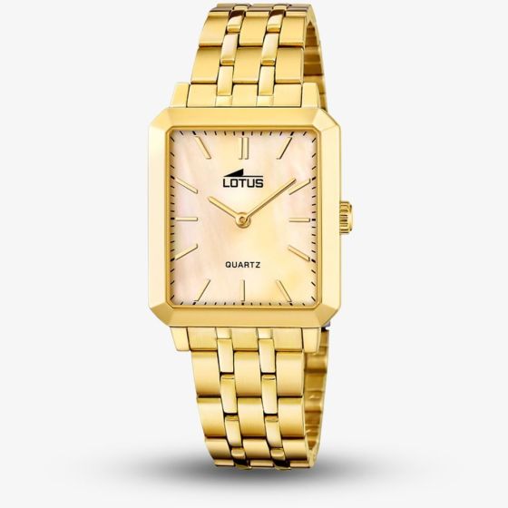 Lotus Ladies Gold Mother Of Pearl Square Watch L18982/2