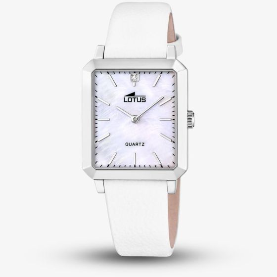 Lotus Ladies Mother Of Pearl White Leather Strap Watch L18987/1