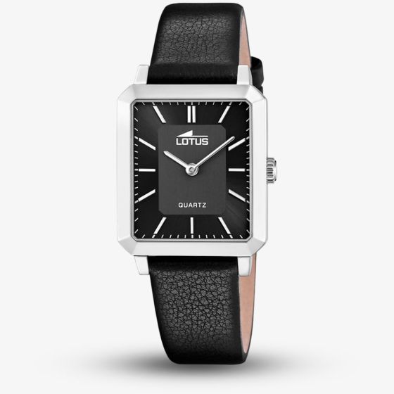 Lotus Ladies Black Square Leather Strap Watch L18987/4