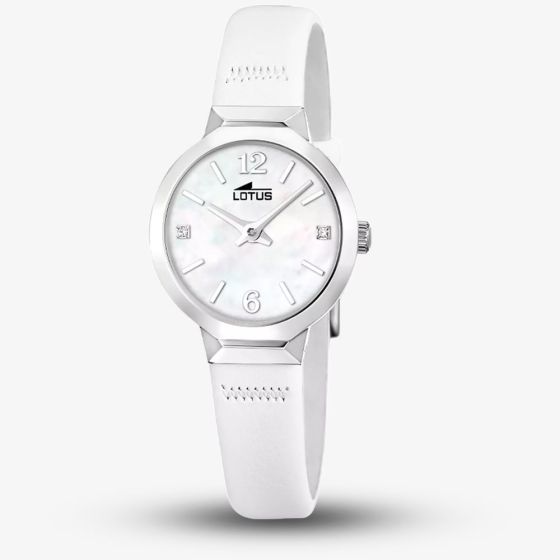 Lotus Ladies Old Money White Leather Strap Watch L19027/1