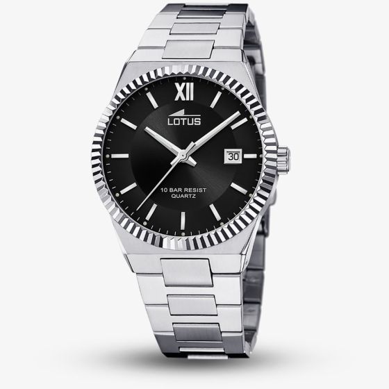 Lotus Mens Stainless Steel Black Dial Watch L18835/3
