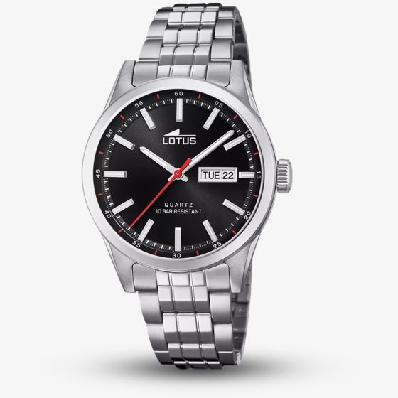 Lotus Mens Classic Stainless Steel Black Dial Watch L18670/4
