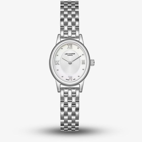 Lee Cooper Ladies White Mother of Pearl Dial Oval Bracelet Watch LC08461.320