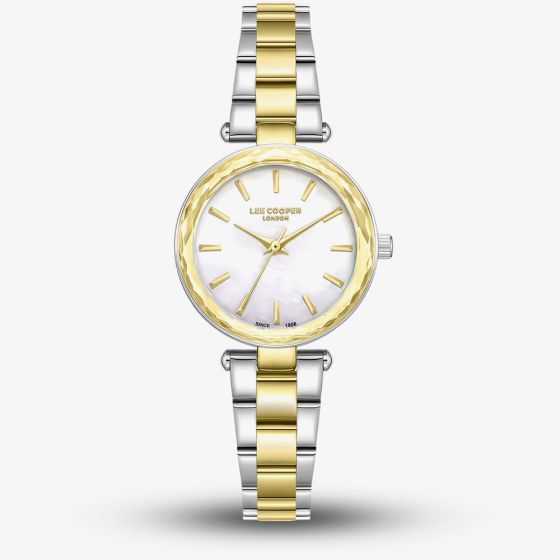 Lee Cooper Ladies White Mother of Pearl Dial Two Tone Bracelet Watch LC08365.220