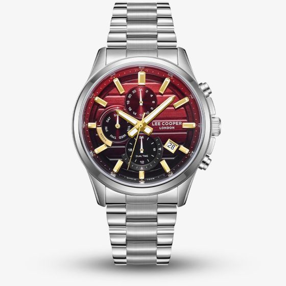 Lee Cooper Mens Red Dial Bracelet Watch LC08451.380