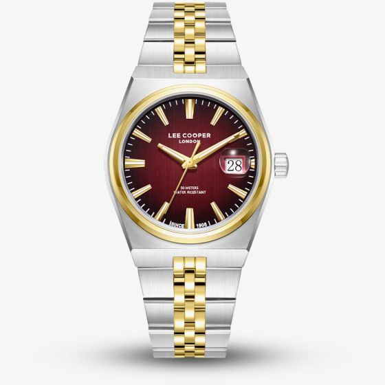 Lee Cooper Mens Red Dial Two Tne Bracelet Watch LC08397.280
