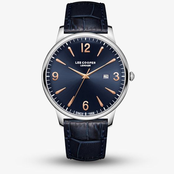 Lee Cooper Mens Blue Dial Leather Strap Watch LC08379.399