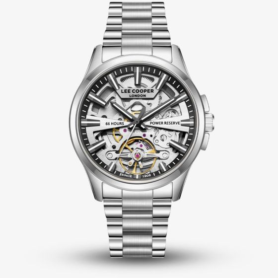 Lee Cooper Mens Skeleton Dial Automatic Bracelet Watch LC08311.350