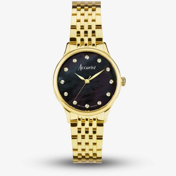Accurist Dress Black Mother Of Pearl Watch 77004