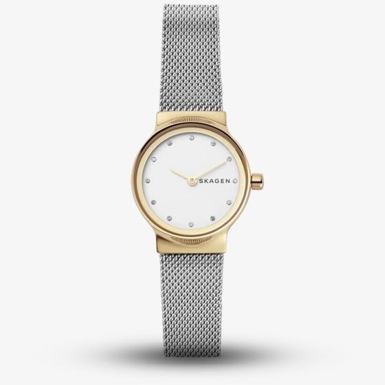 Skagen Ladies Freja Two Colour White Dial Bracelet Watch SKW2666