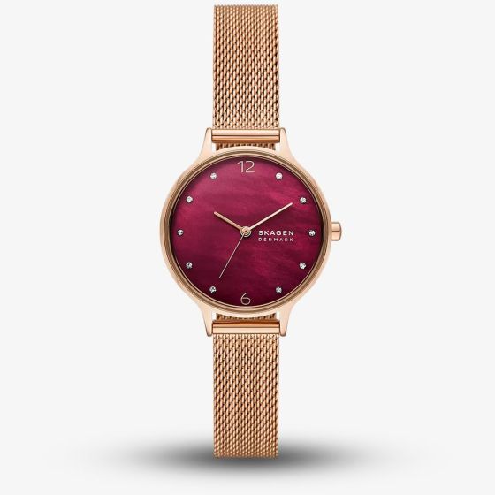 Skagen Ladies Anita Rose Gold Mesh Watch SKW3150