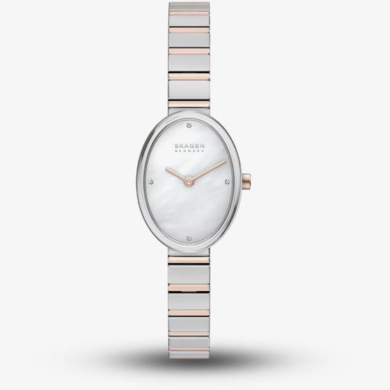Skagen Ladies Anita oval Two-Hand Two-Tone Bracelet Watch SKW3184