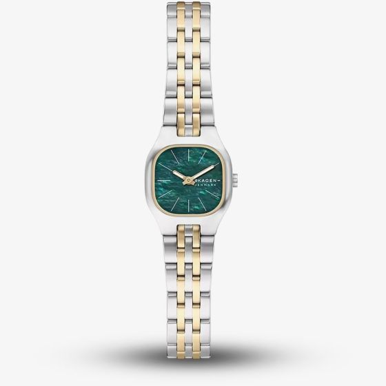 Skagen Ladies Mellem Micro Two-Hand Green Dial Two-Tone Bracelet Watch SKW3187