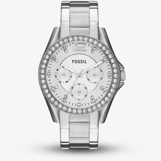 Fossil Ladies Riley Silver Tone Multifunction Watch ES3202