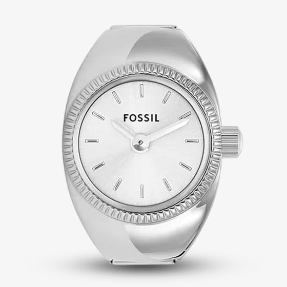 Fossil Ladies Stainless Steel White Dial Ring Watch ES5245