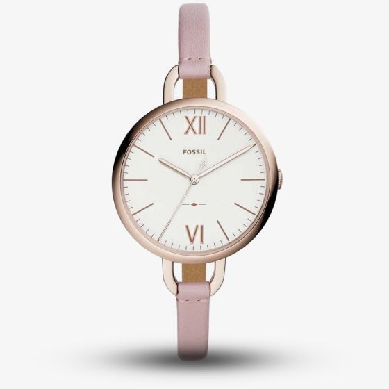 Fossil Ladies Annette Pink Strap Watch ES4356