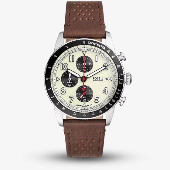 Fossil Sport Tourer Brown Leather Strap Watch FS6042