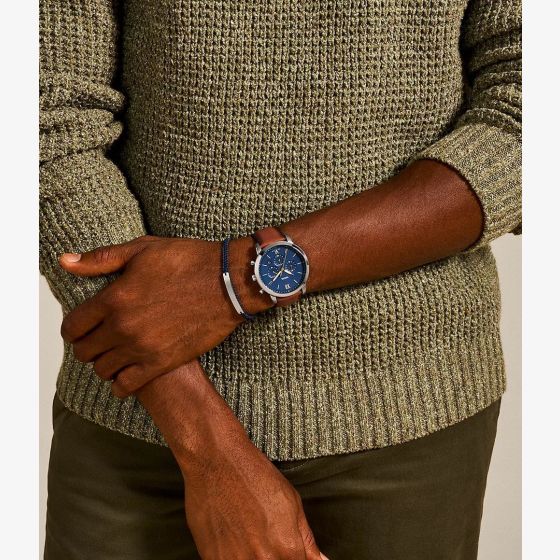 Fossil FS5708SET Mens Neutra Brown Leather Strap Watch & Bracelet ...