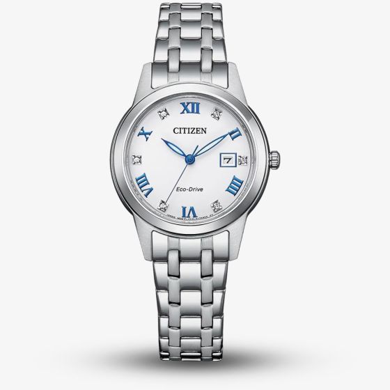 Citizen Ladies Silhouette Silver Tone Crystal Watch FE1240-81A