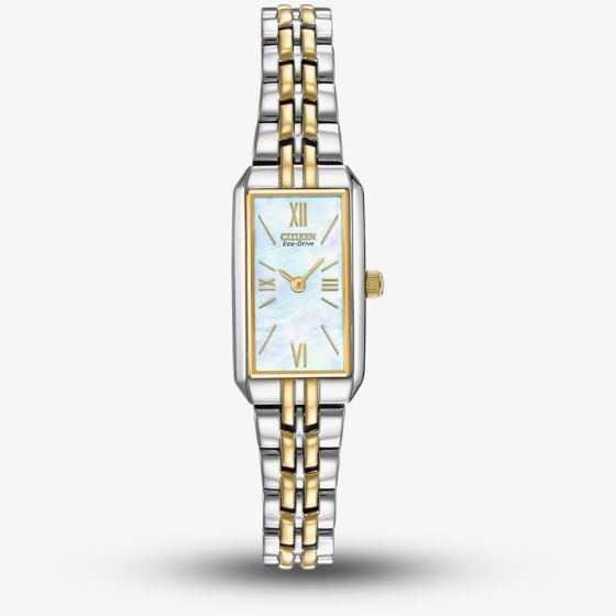 Citizen Ladies Silhouette Two Tone Mother Of Pearl Dial Watch EG2694-59D