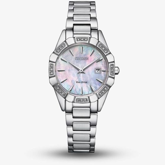 Citizen Ladies Eco 28mm Mother Of Pearl Dial Watch EW2650-51D