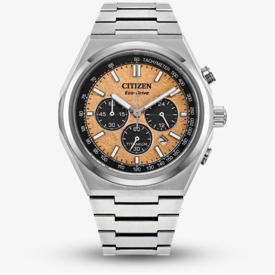 Citizen Zenshin Chrono Eco Drive Super Titanium Orange & Black Watch CA4610-85Z