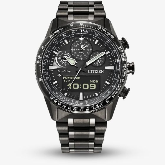 Citizen Mens Promaster Skyhawk Black Dial Grey Stainless Steel Watch JV2005-58E