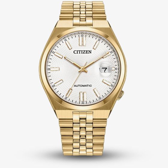Citizen Mens Tsuyosa 60 White Dial Golden Bracelet Watch NK0022-50A