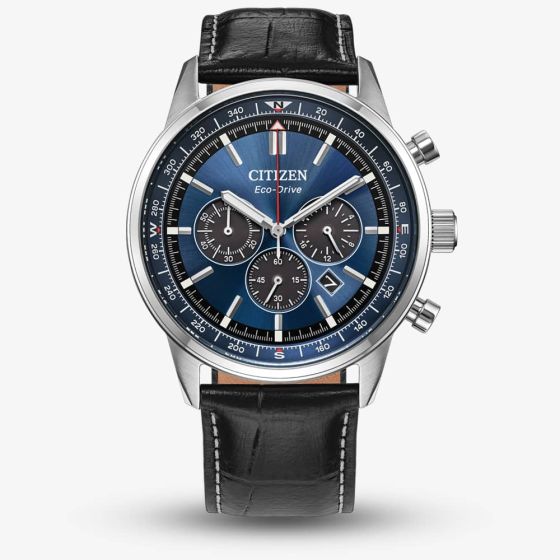 Citizen Mens Eco-Drive Classic Blue Chronograph Dial Strap Watch CA4720-01L