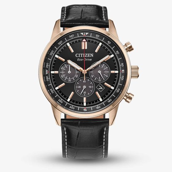 Citizen Mens Eco-Drive Classic Black Chronograph Dial Strap Watch CA4723-03E
