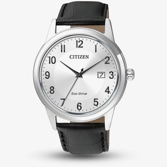 Citizen Mens Corso Black Leather Strap Watch AW1231-07A