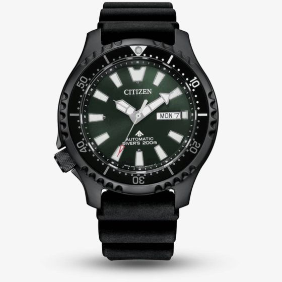 Citizen Mens Promaster Black Rubber Strap Automatic Divers Watch NY0155-07X